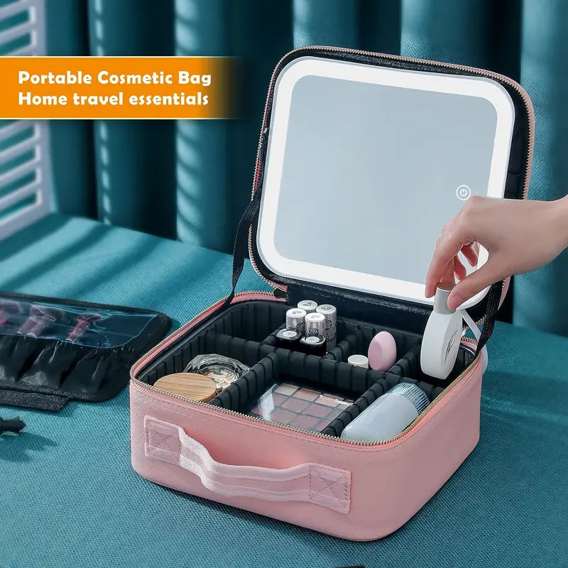 Makeup Travel Case with Mirror LED Light