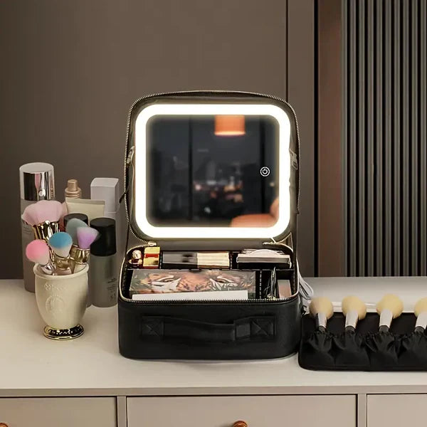 Makeup Travel Case with Mirror LED Light