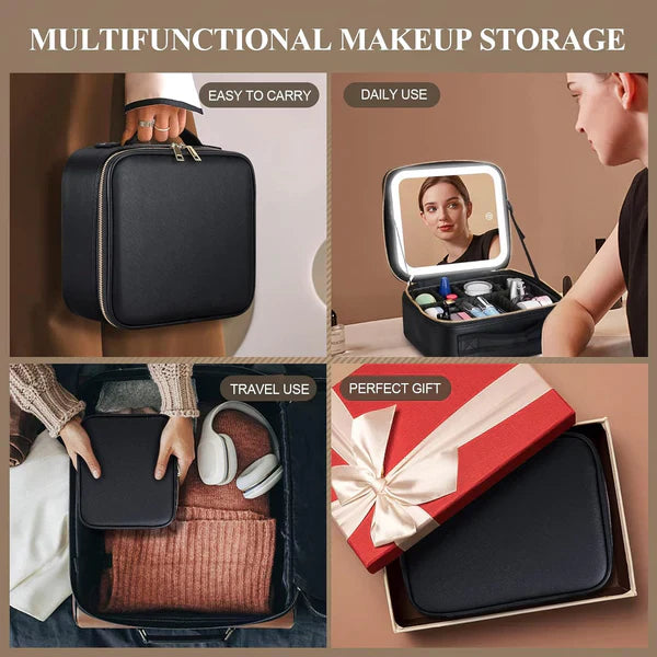 Makeup Travel Case with Mirror LED Light