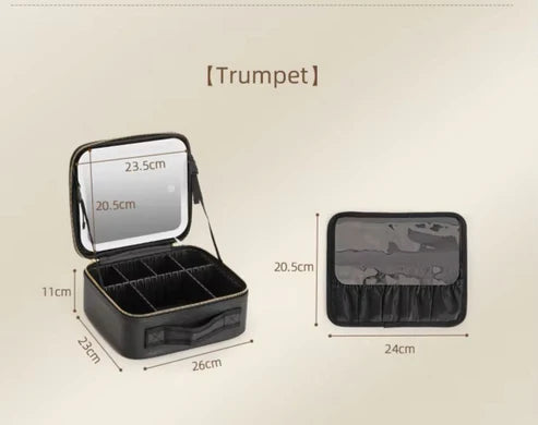 Makeup Travel Case with Mirror LED Light