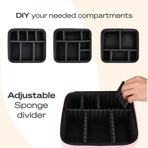 Makeup Travel Case with Mirror LED Light