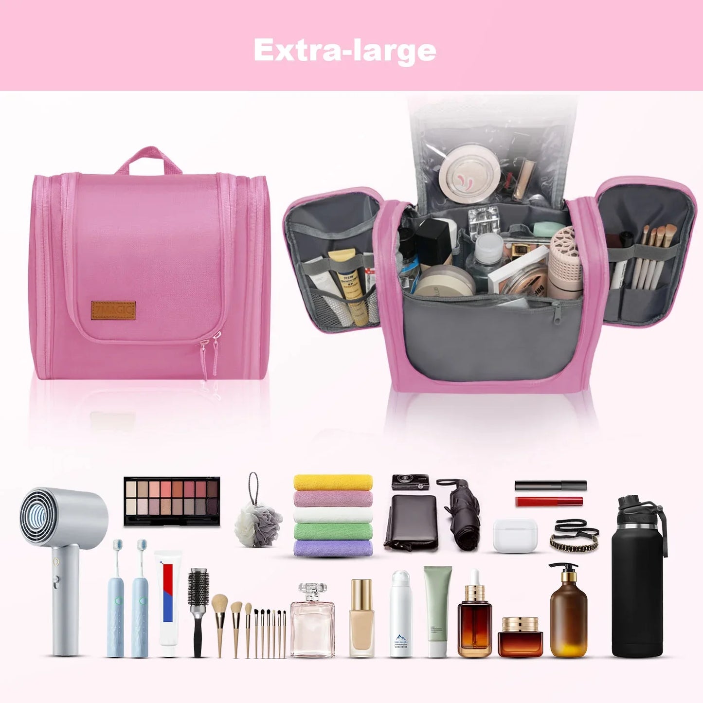 Multifunctional Extra Large Cosmetic Bag for Travel